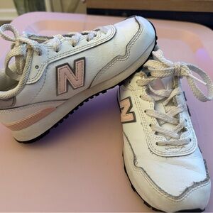 New Balance Kids' Sneakers in White and Light Pink
